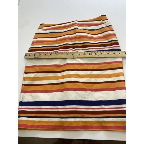 Merona Women’s Stretch Pencil Skirt Fully Lined Mid Rise Size 2 Striped Pockets - Picture 6 of 16